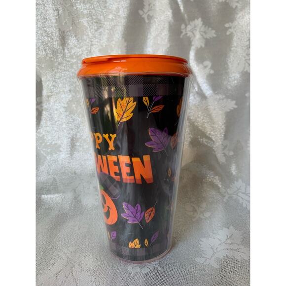 NEW Disneyland Halloween Pumpkin Mickey Mouse Black & Orange Tumbler Fall Cup - Picture 2 of 10